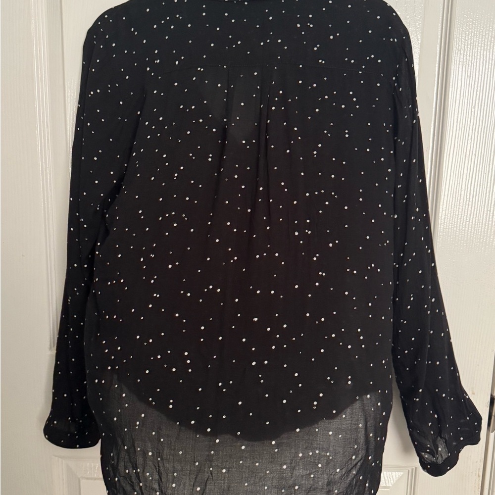 Bella Dahl black polka dot sheer button-up 🌟 - Picture 5 of 6